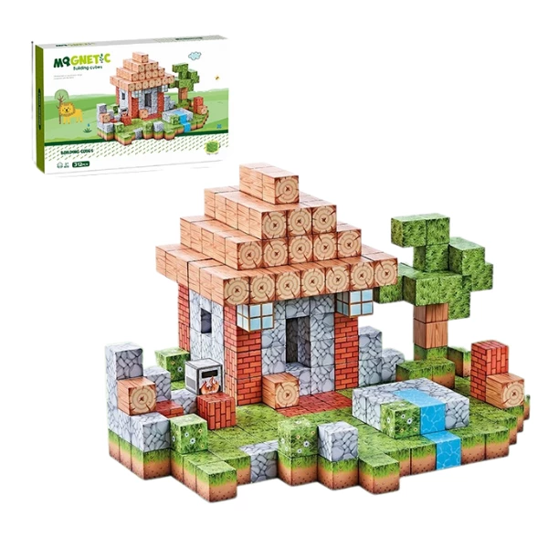 Constructor magnetic pentru copii „căsuța de lângă pârâu” – 312 piese 2