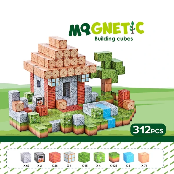 Constructor magnetic pentru copii „căsuța de lângă pârâu” – 312 piese 2
