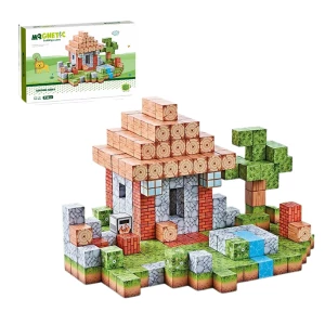 Constructor magnetic pentru copii „căsuța de lângă pârâu” – 312 piese