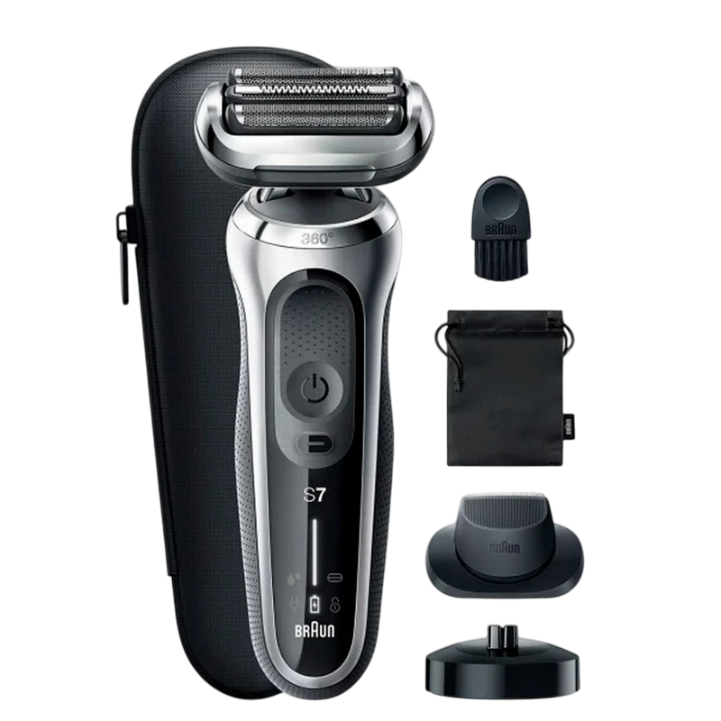 Электробритва мужская braun 71-s4200cs, серебристый | черный 2
