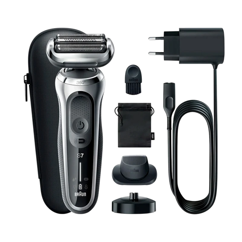 Электробритва мужская braun 71-s4200cs, серебристый | черный 2