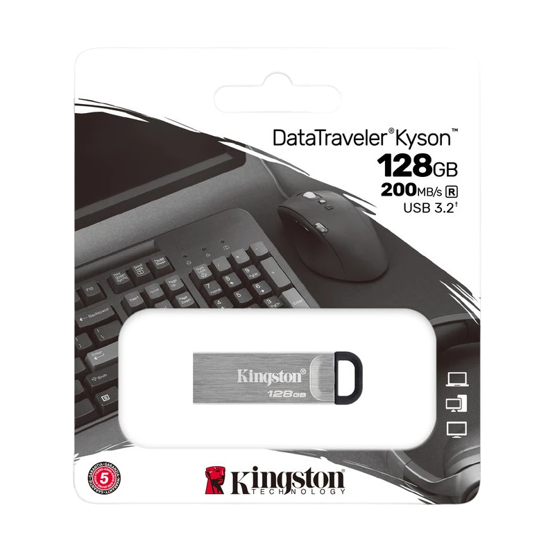Usb flash накопитель kingston datatraveler kyson, 128гб, серебристый 11