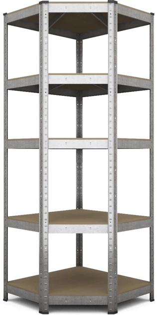 Raft metalic de depozitare nex budget 1800x700x400x425 mm, 5 rafturi mdf, colț, galvanizat 2