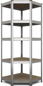 Raft metalic de depozitare nex budget 1800x700x400x425 mm, 5 rafturi mdf, colț, galvanizat Thumbnail 2