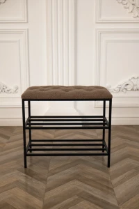 Pantofar cu 3 nivele nex home teddy, metal, sarcina 150 kg, 80x32x52 cm, 52 maro Thumbnail 2