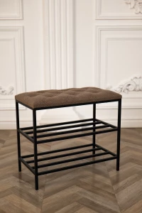 Pantofar cu 3 nivele nex home teddy, metal, sarcina 150 kg, 80x32x52 cm, 52 maro