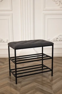 Pantofar cu 3 nivele nex home teddy, metal, sarcina 150 kg, 80x32x52 cm, 54 gri inchis