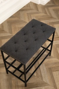 Pantofar cu 3 nivele nex home teddy, metal, sarcina 150 kg, 80x32x52 cm, 54 gri inchis Thumbnail 2