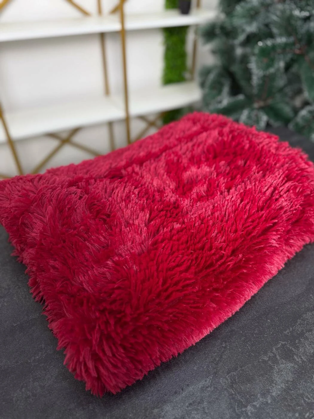 Patura pufoasa, rosie , 220x240cm (55-600-35) 2
