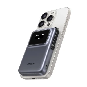 Ugreen power bank uno series магнитный беспроводной с подставкой 10000mah, 7.5/20w, космический серый Thumbnail 2