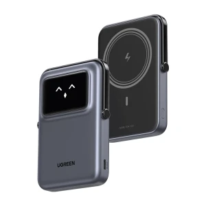 Ugreen power bank uno series магнитный беспроводной с подставкой 10000mah, 7.5/20w, космический серый Thumbnail 1
