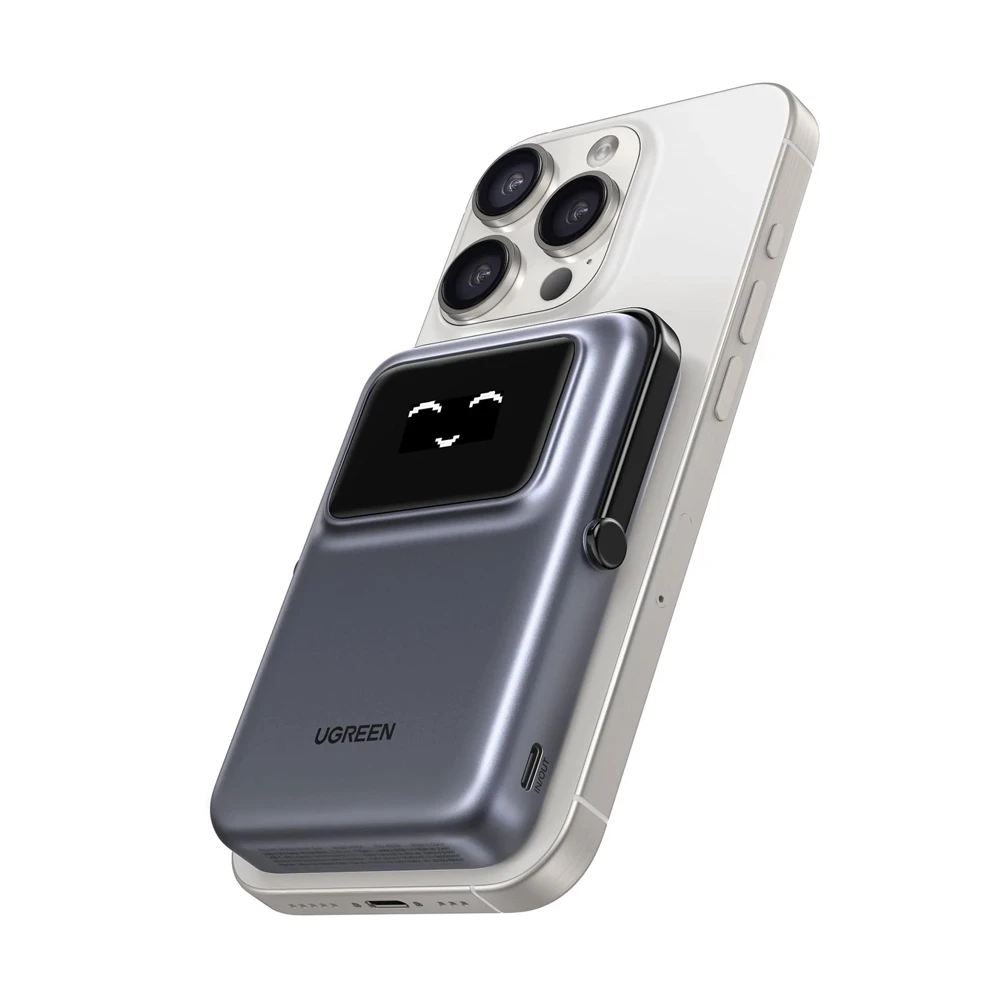 Ugreen power bank uno series магнитный беспроводной с подставкой 10000mah, 7.5/20w, космический серый 2