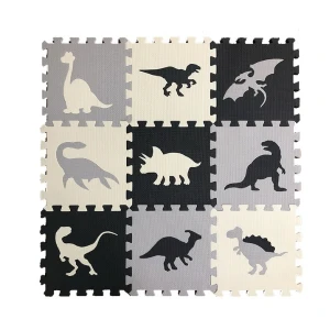 Covoraș puzzle educativ „dinozauri”, 9 elem.
