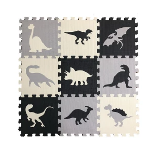 Covoraș puzzle educativ „dinozauri”, 9 elem.