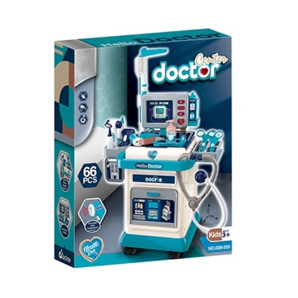 Set de joacă pentru copii „doctor”, masă cu accesorii pe roți 8