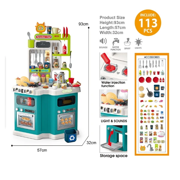 Set de joacă interactiv „bucătărie”, 113 elem. 6
