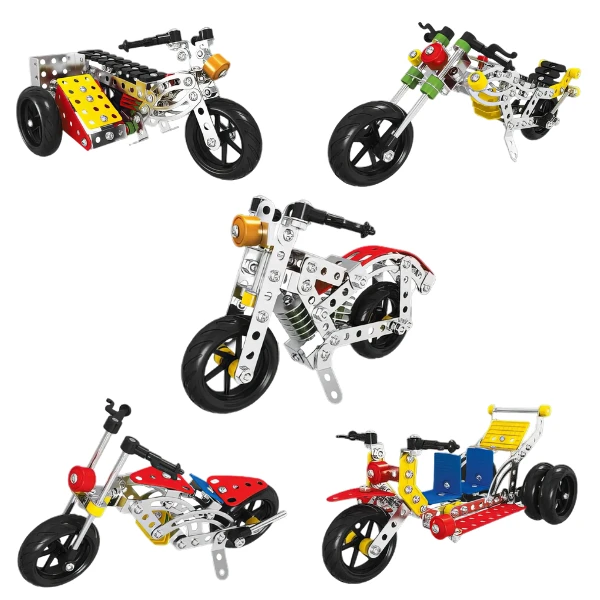 Set de construcție metalic 5 în 1 „motociclete”, 283 elem. 2