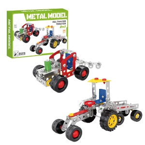 Set de construcție metalic 2 în 1 „cultivator și tractor”, 202 elem.