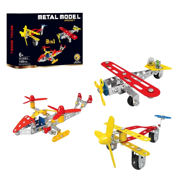 Set de construcție metalic 3 în 1 „transport aerian”, 148 elem. 2