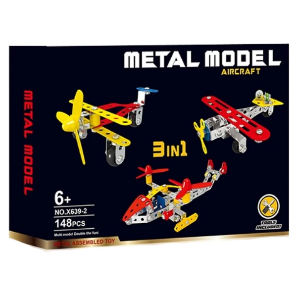 Set de construcție metalic 3 în 1 „transport aerian”, 148 elem. 3