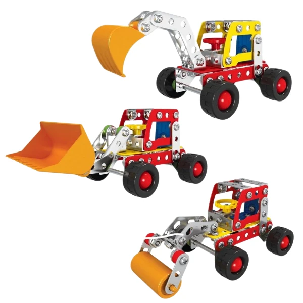 Set de construcție metalic 3 în 1 „șantier”, 123 elem. 2