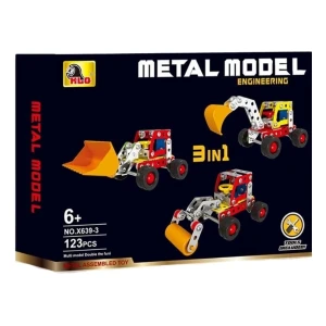 Set de construcție metalic 3 în 1 „șantier”, 123 elem. Thumbnail 3