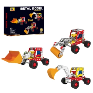 Set de construcție metalic 3 în 1 „șantier”, 123 elem.