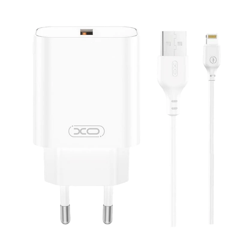 Încărcător xo ce33 + lightning, 18w, alb 3