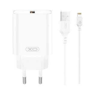 Зарядное устройство xo ce33 + lightning, 18вт, белый
