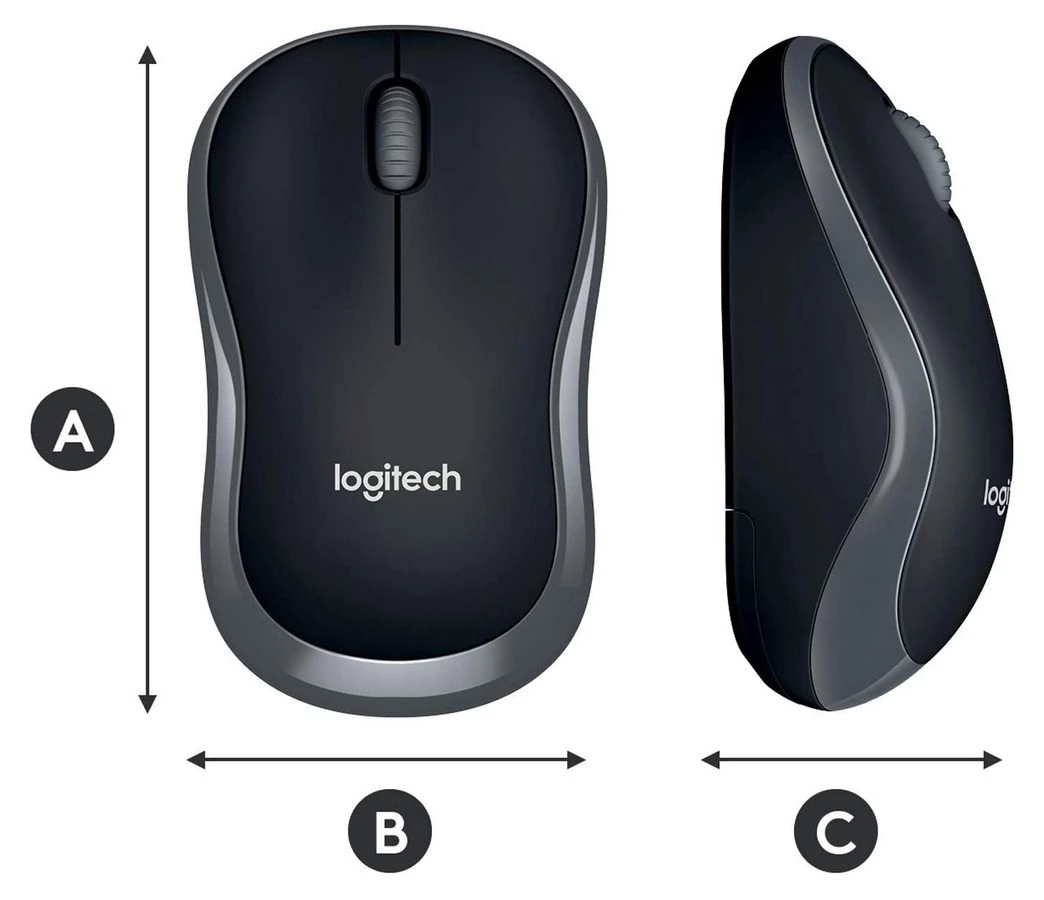 Беcпроводная мышь logitech m185, серый 2