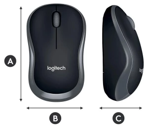 Беcпроводная мышь logitech m185, серый Thumbnail 2