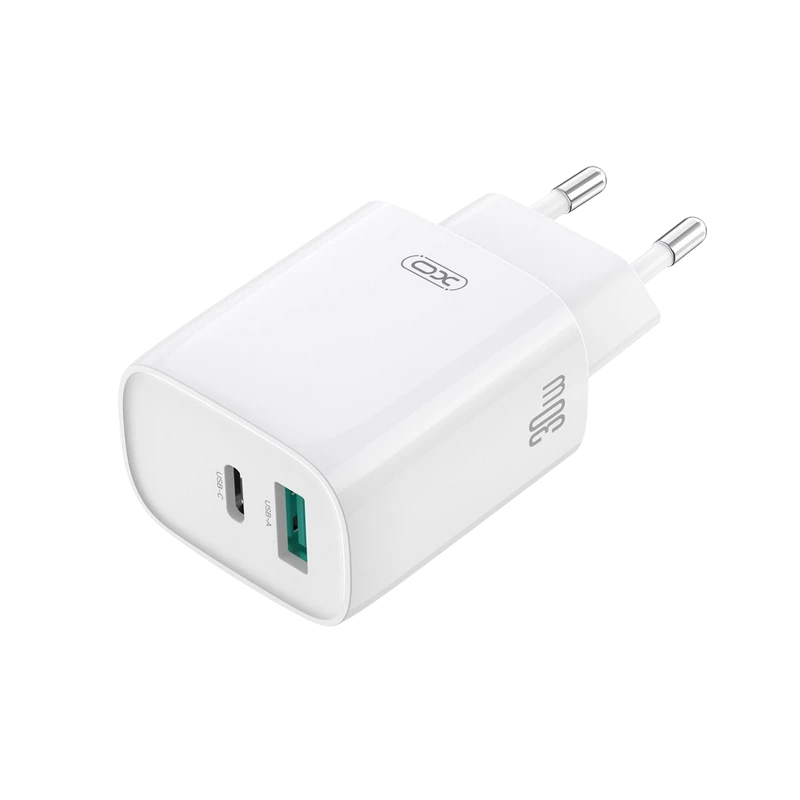 Încărcător xo ce30 + usb-c, 30w, alb 11