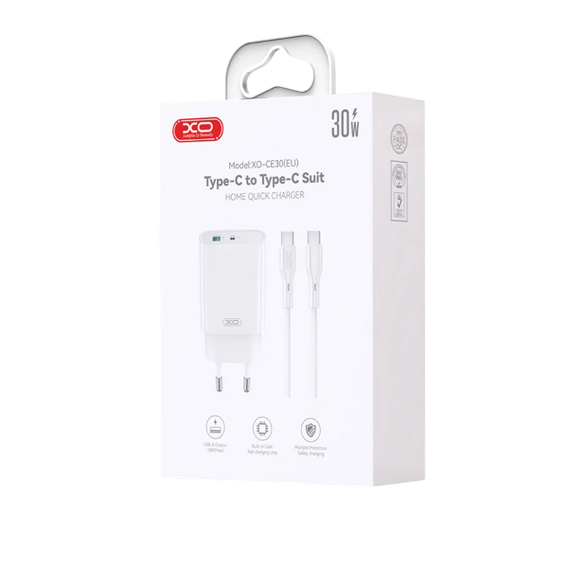Зарядное устройство xo ce30 + usb-c, 30вт, белый 8