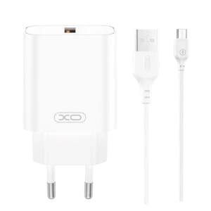 Зарядное устройство xo ce33 + microusb, 18вт, белый