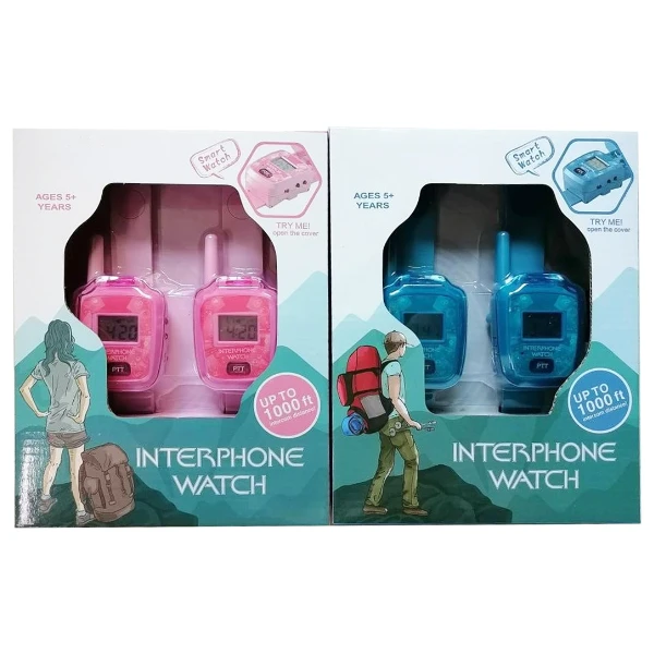 Ceas electronic cu stație radio pentru copii „walkie talkie”, 2 culori 2