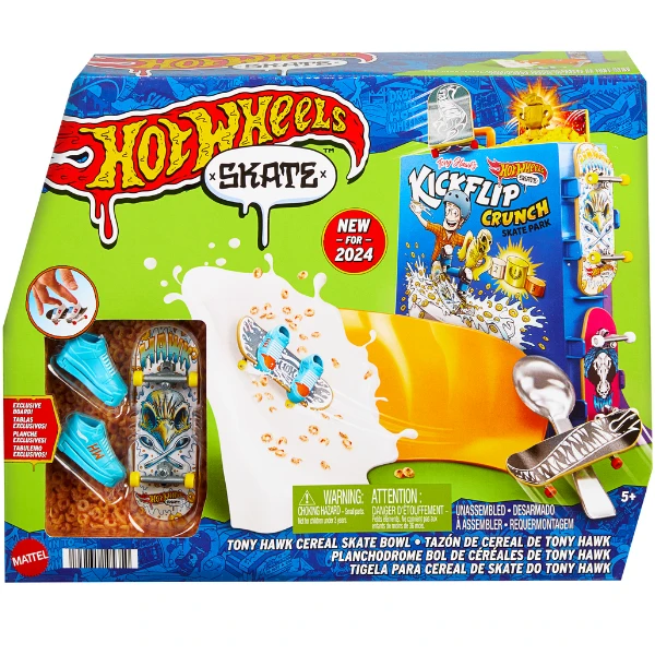 Hot wheels set de joc fingerboard tony hawk cereal skate bowl 3