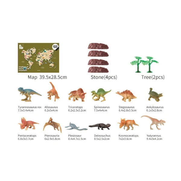 Set de mini-figurine de dinozauri „muzeul naturii” 3