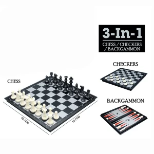 Joc de masa 3 în 1 „șah, dame, table”, 19.7x19.1 cm Thumbnail 2