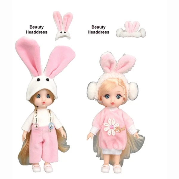 Păpușică drăguță în costum de iepuraș, 2 modele 2