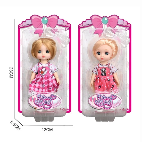 Păpușică mică în rochie roz, 2 modele 3