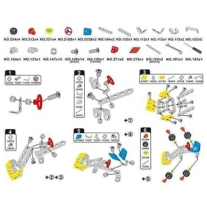 Set de construcție metalic „buldozer” – 64 piese Thumbnail 4