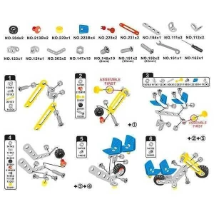 Set de construcție metalic „buldozer” – 64 piese Thumbnail 3