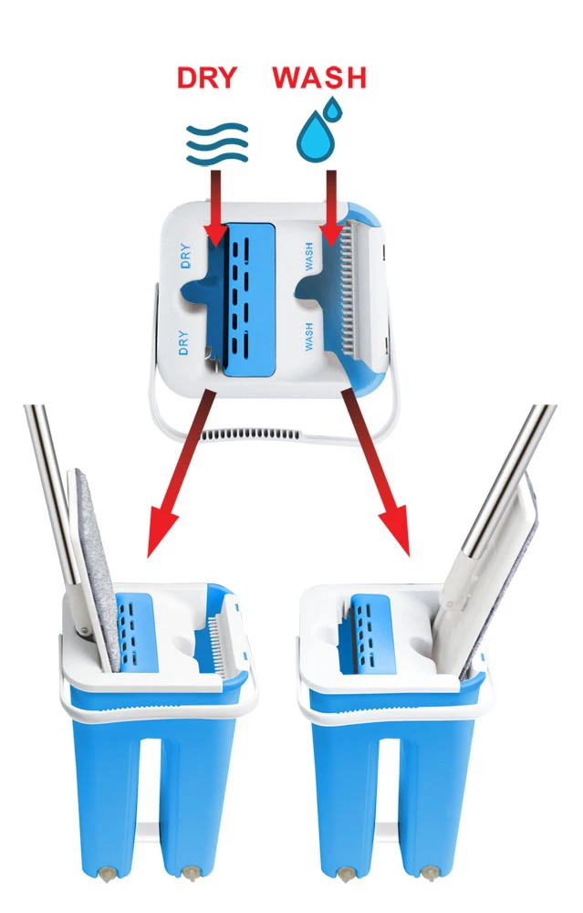Mop esperanza perfect clean ehs004 - set galeata si mop, cap de curatare 32 x 12cm, galeata 37 x 20 x 17 cm, 1 x galeata, 1 x mop, 1 x microfibra 6
