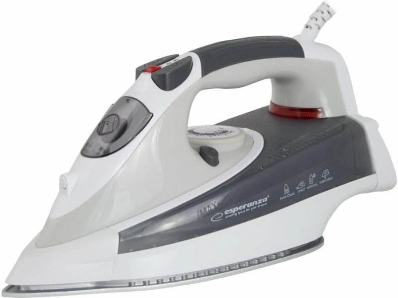 Iron esperanza chino ceramic ehi009 2400w, ceramic soleplate, anti-drip function, anti-calc function, steam, burst of steam, vertical steam, dry ironi 2