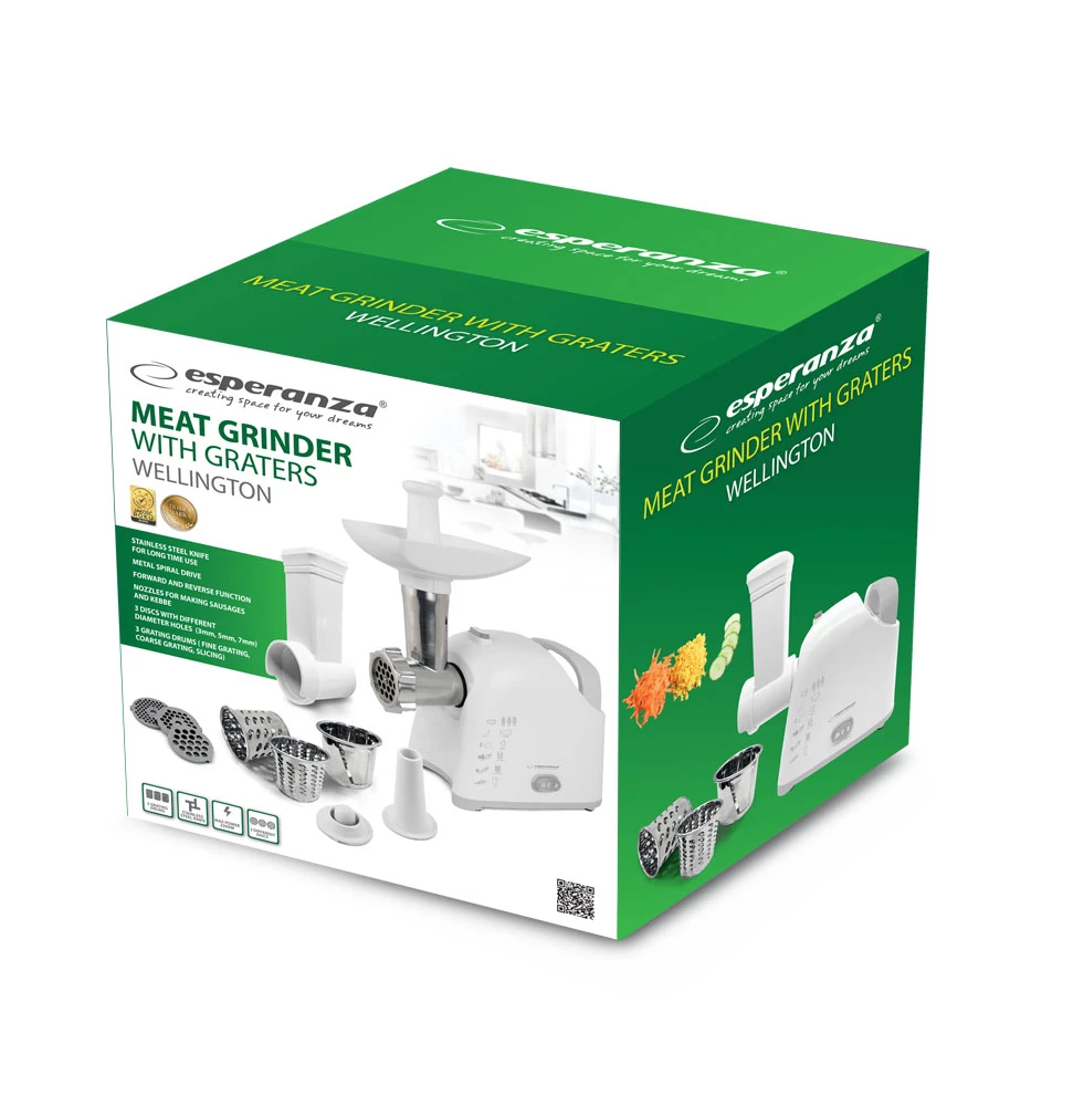 Meat grinder esperanza wellington ekm033, with graters, 2200w 10