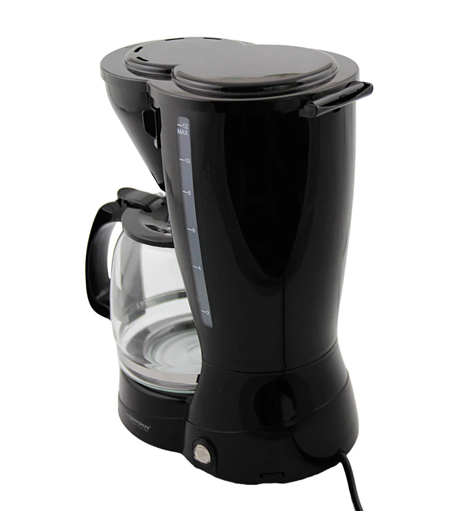 Coffee maker esperanza liberica ekc009, 1,5l, 800w, permanent & washable filter anti-drip system, auto switch-off, modern design, electric cable lengt 3