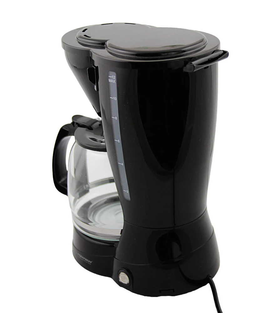 Coffee maker esperanza liberica ekc009, 1,5l, 800w, permanent & washable filter anti-drip system, auto switch-off, modern design, electric cable lengt 2