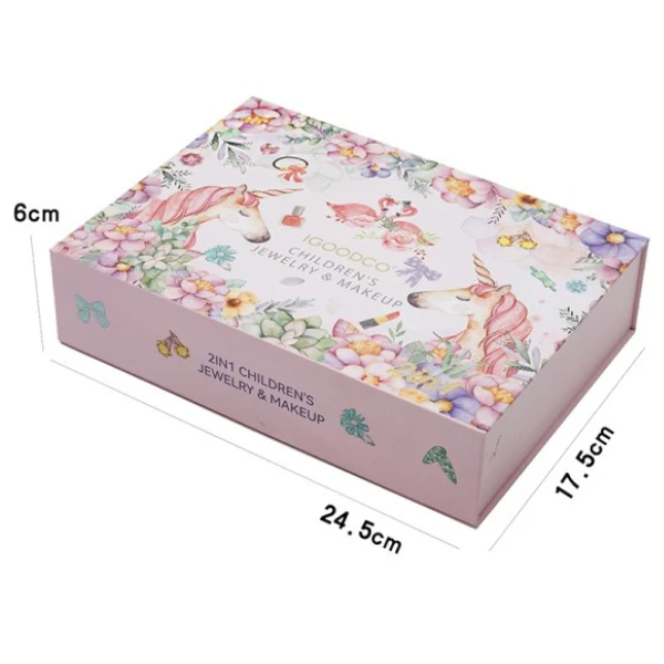 Produse cosmetice pentru copii și organizator cu 2 compartimente „unicorn” 3