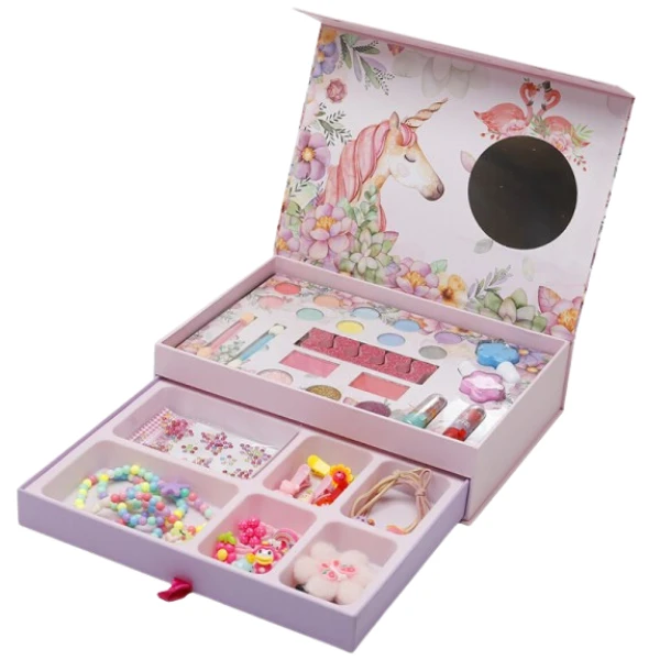 Produse cosmetice pentru copii și organizator cu 2 compartimente „unicorn” 2