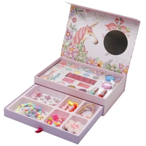 Produse cosmetice pentru copii și organizator cu 2 compartimente „unicorn” Thumbnail 2